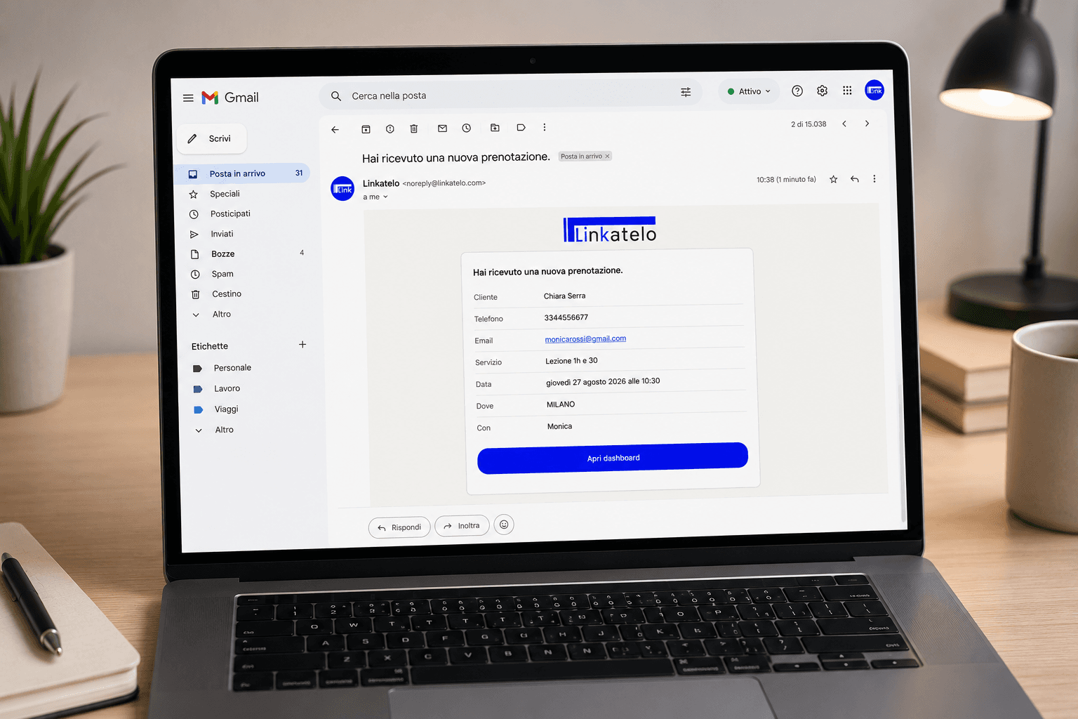 Invia email e reminder automatici